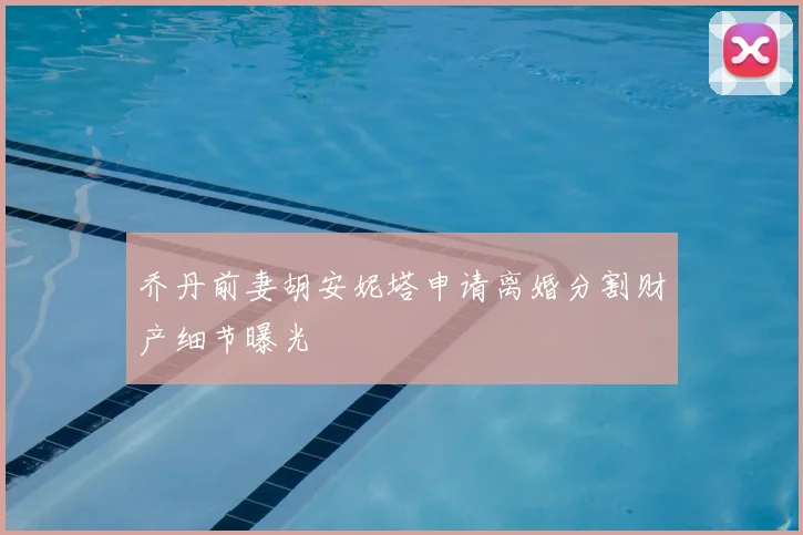 乔丹前妻胡安妮塔申请离婚分割财产细节曝光