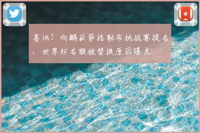 喜讯！向鹏获萨格勒布挑战赛提名，世界杯名额被替换原因曝光