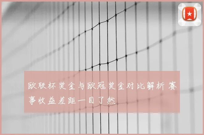欧联杯奖金与欧冠奖金对比解析 赛事收益差距一目了然
